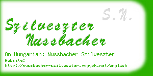 szilveszter nussbacher business card